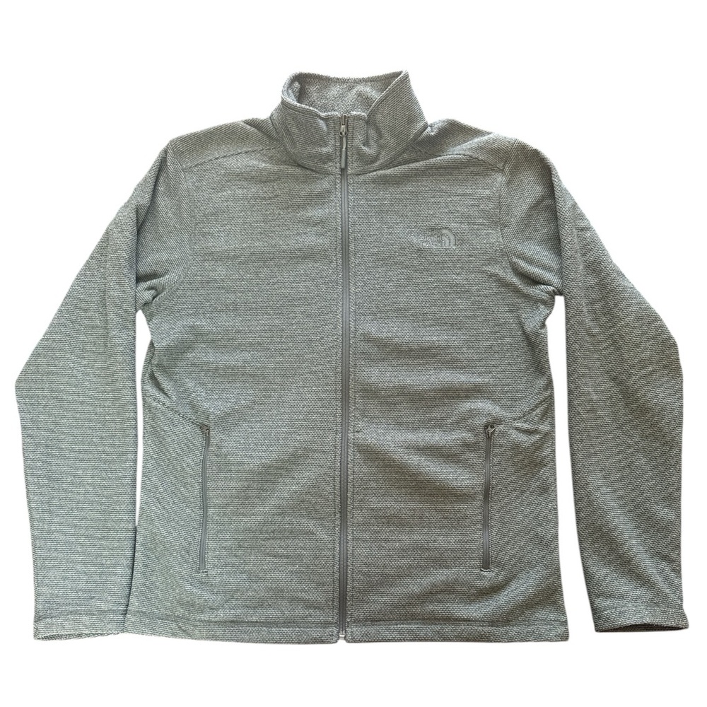 The North Face Men’s Zip Up Fleece Jacket Size Large Green GUC Pockets Outdoor